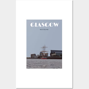 Glasgow Travel Poster Print Tall Ship River Clyde Posters and Art